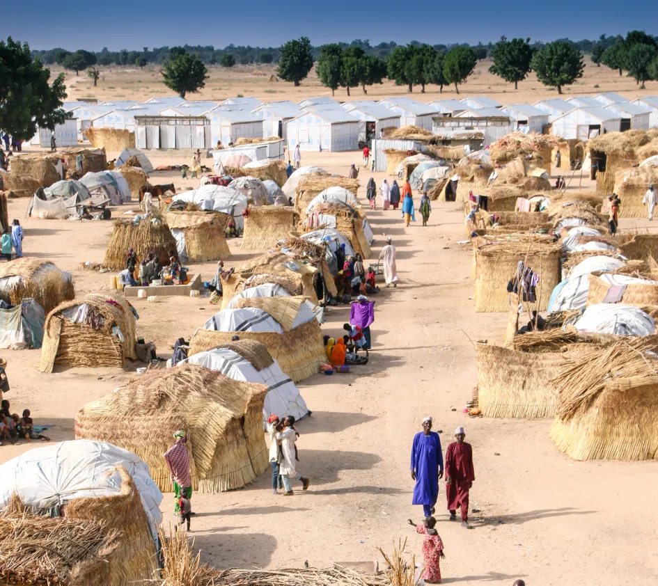Food for people in a refugee camp