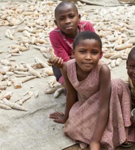 Children pose for a picture