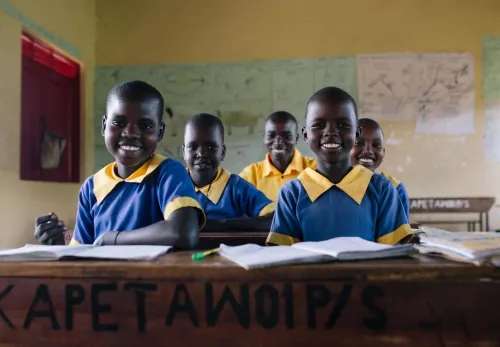 Children in school in an African country