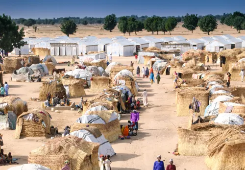Food for people in a refugee camp